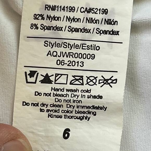 Roxy Women’s Swim Rash Guard Top White Pink Logo Size 6 Short Sleeve Surf Shirt - Picture 5 of 7